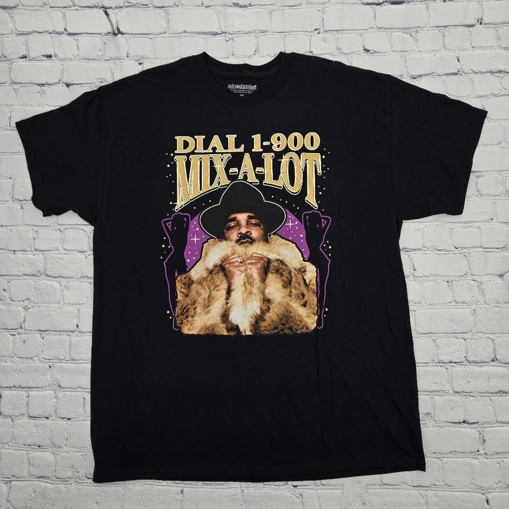 Sir Mix-A-Lot Adult Graphic Black T-Shirt